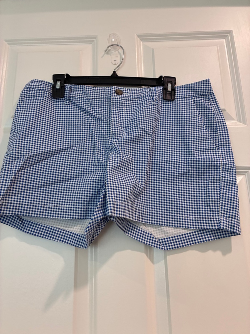 Old Navy‎ Blue Gingham Flat-Front Stretch Shorts